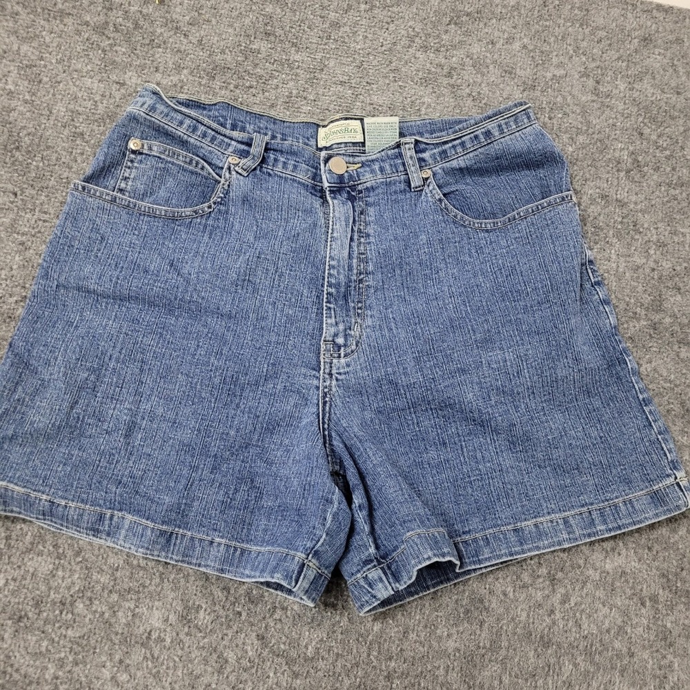 St. John's Bay Shorts Womens Size 12 Blue Denim Stretch Casual Mid Rise Classic